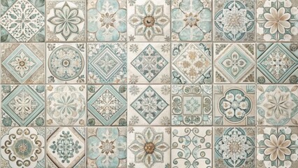 Vintage Tiles & Nordic Library: Sparkling Nova Design - Stock Photo