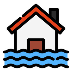 flooded house icon