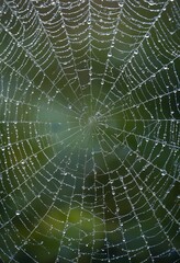Obraz premium Dewdrops Adorn Intricate Spiderweb Design