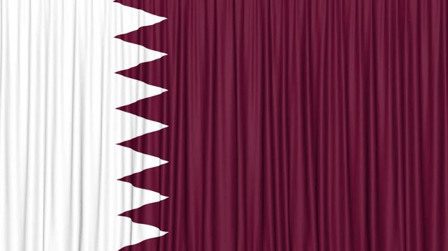 QATAR Curtain Flag Animation Background, Loop
