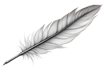 Monochromatic Quill Feather A Pen for Poetic Expression