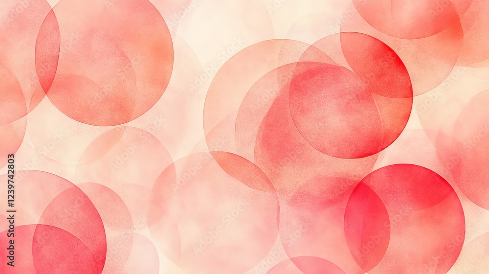 Poster abstract red circles soft background design
