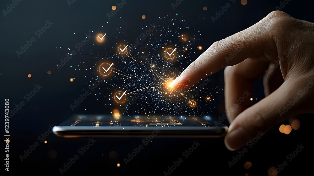 Fototapete Dynamic Rating System Interface with Finger Interaction in Real Time for Feedback Analytics and Performance Monitoring