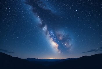 Fototapeta premium Majestic Milky Way Galaxy Over Silhouetted Mountains