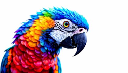 Fototapeta premium Vibrant Rainbow Macaw Parrot Profile Image
