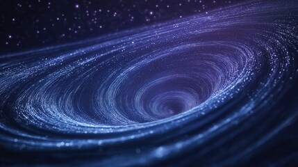 Abstract Cosmic Nebula Swirling Dark Blue Purple Glowing Particles