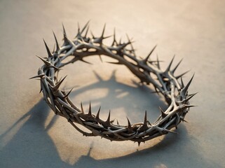 Fototapeta premium Crown of Thorns Against a Soft Gradient Background