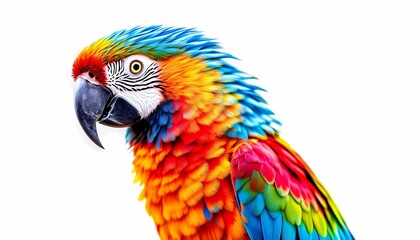 Fototapeta premium Vibrant Scarlet Macaw Parrot Profile Image Download