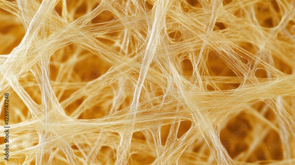 Poster a microscope view of a composite materials surface revealing a complex weave of fibers and resins em