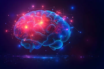 3D Brain Neural Network Illustration