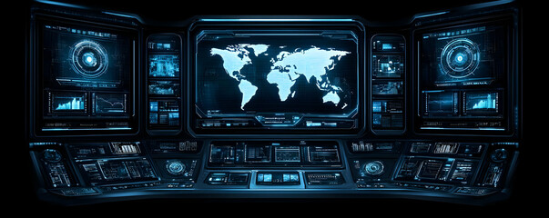 Futuristic Tech Control Panel 3D Illustration