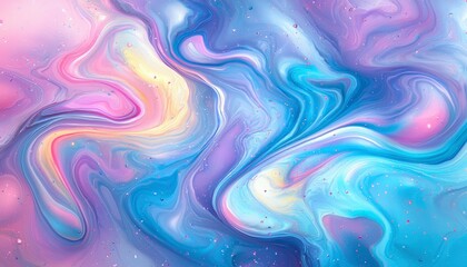 Fototapeta premium Abstract Swirling Pastel Paint Fluid Art Design