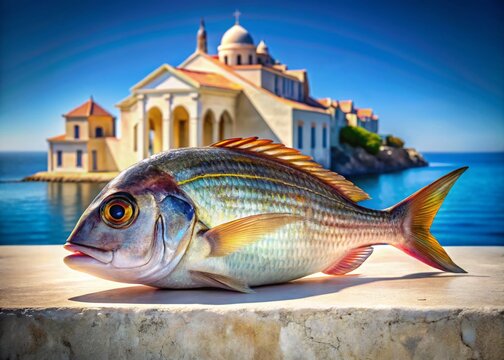 Isolated Pagello or Pagro Fish Architectural Photography: Elegant Mediterranean Style