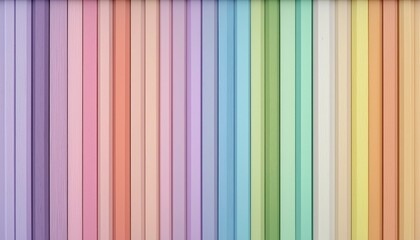 Fototapeta premium Vertical pastel colored planks form a rainbow gradient