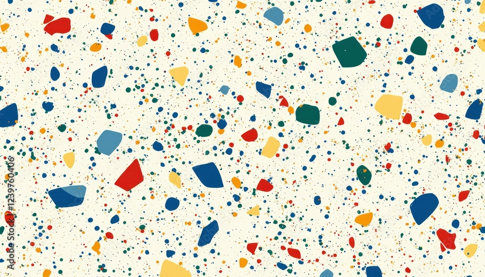 Poster abstract colorful splashes and shapes pattern