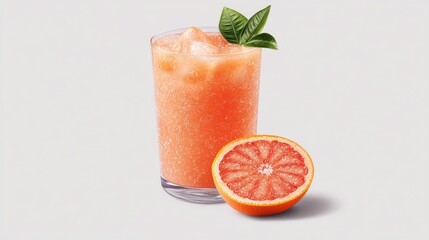 Refreshing Pink Grapefruit Drink with Mint and Ice