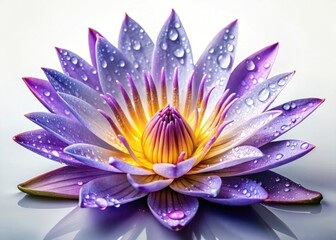 Obraz premium Macro image: pristine white water lily, detailed petals, high-resolution, isolated on white background.