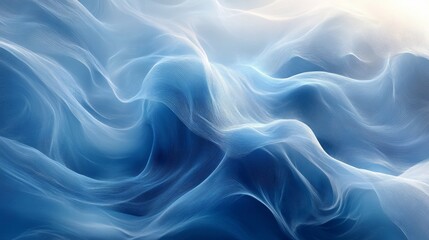 Obraz premium Abstract Blue Wave Pattern Digital Art