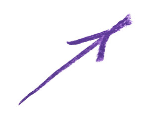 One purple drawn arrow isolated on white