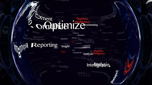 BUSINESS INTELLIGENCE Keywords Animation, Background, Loop
