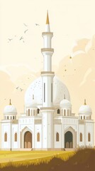 Fototapeta premium Mosque under beige sky