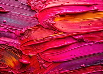 Studio-lit pink acrylic painting; abstract texture and color blends create a visually stunning background.