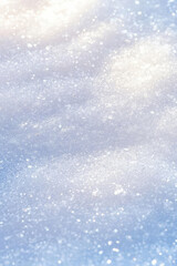 Obraz premium Fresh snow glistens under sunlight, creating serene winter landscape