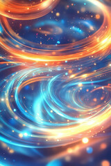 Obraz premium Vibrant swirls of blue and orange light create mesmerizing abstract pattern