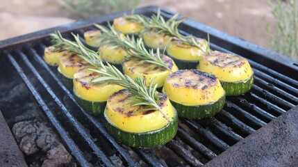 Grilled Zucchini Rounds with Rosemary: A Summer BBQ Delight