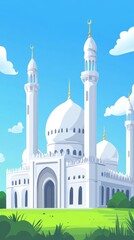 Fototapeta premium Mosque under blue sky. mosque