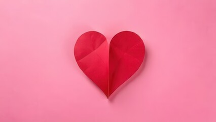 Fototapeta premium pink heart on a red background