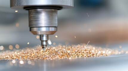 Precision CNC machining, metalworking, factory, sparks