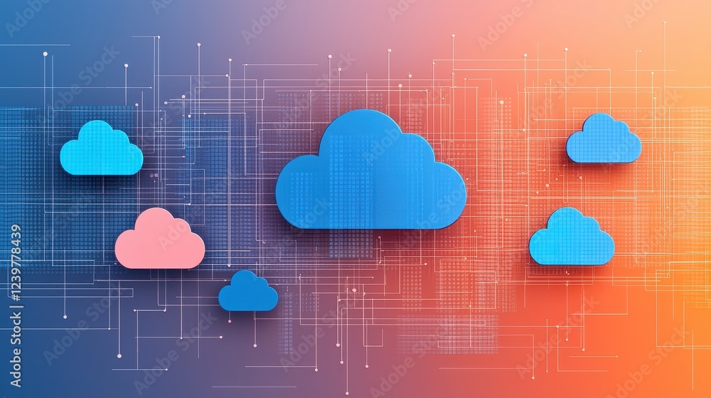 Aufkleber futuristic glass data center with servers and networking equipment in a modern cloud computing envir