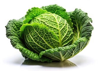 Vibrant Savoy cabbage, a fresh, healthy vegetarian choice.