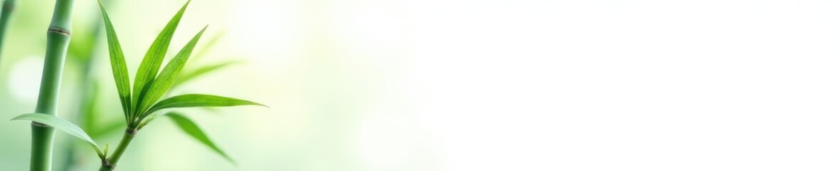 Fototapeta premium Simple isolated bamboo leaf against a plain white background, white, isolation