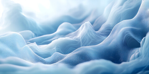 Obraz premium Abstract Cloudscape: An ethereal abstract of layered, billowy clouds in shades of blue and white, creating a sense of depth and movement. The soft.