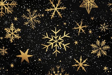 abstract geometric holiday pattern with snowflakes and stars