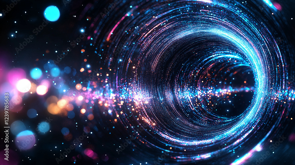 Aufkleber abstract vortex of light: an ethereal and captivating abstract image depicting a glowing blue vortex