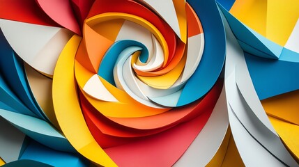 Obraz premium Colorful Spiral of Paper Swirls Captures Artistic Creativity in Vibrant Hues and Intricate Design