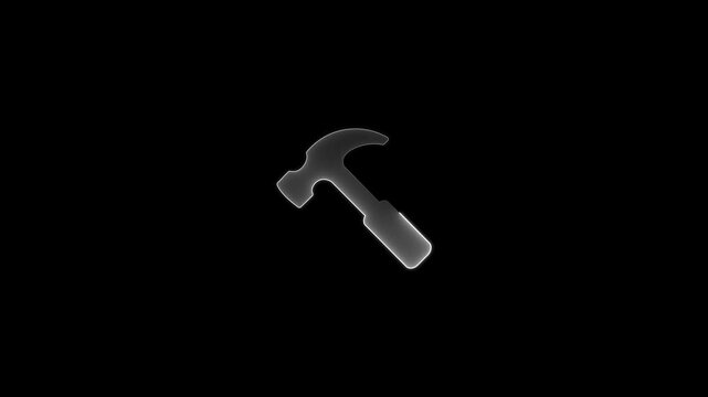 hammer and screwdriver. Symbol or sign for smith, blacksmith, metalwork, repair, carpenter, carpentry,mers icon on a black background.