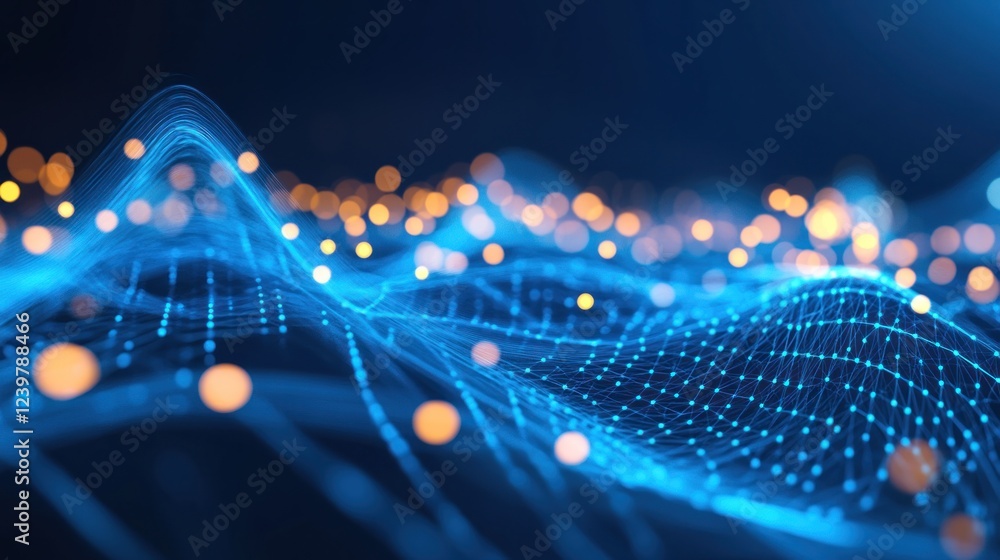 Poster abstract digital waveform: network data visualization