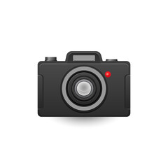 Black design flat camera. travel, photography