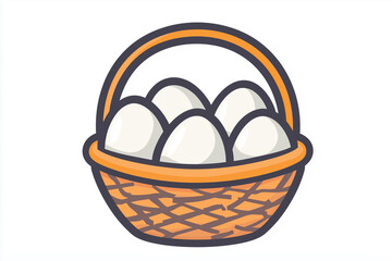 Fototapeta premium basket with easter eggs