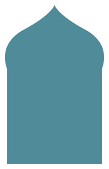 Dome Joined Rectangle Blue Oriental Style Islamic Frame Arches with Modern Boho for Door