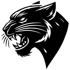 Black panther portrait silhouette