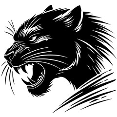 Black panther portrait silhouette