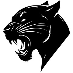 Black panther portrait silhouette © Breck