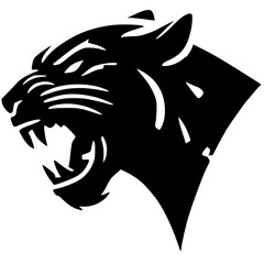 Black panther portrait silhouette © Breck
