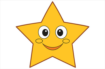 Five pointed yellow star icon. Cartoon illustration of five pointed yellow star vector icon for design element