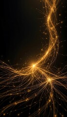 Obraz premium Golden Light Trails Abstract Design Background
